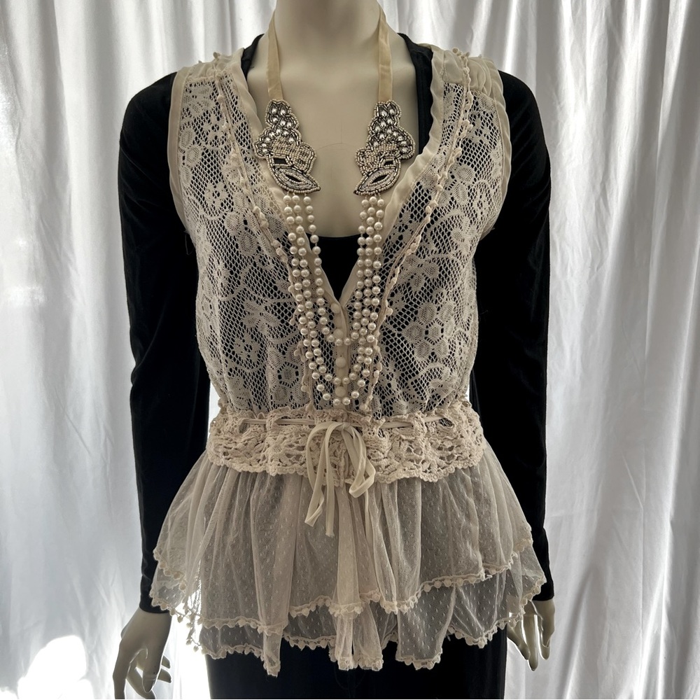 NAVY brand - London - **RARE** lace boho vest - read description for details